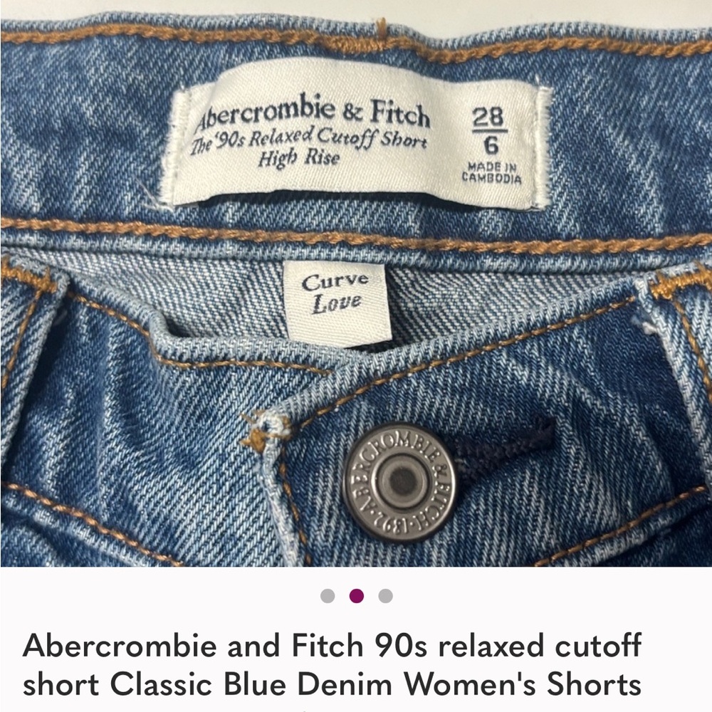 Abercrombie & Fitch 90s relaxed cutoff shirt classic Blue denim women’s Shorts
